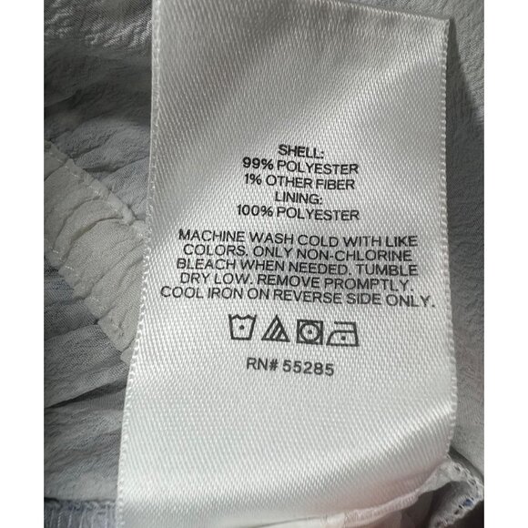 Express Blue Floral Long-Sleeve Cropped Blouse With Ruched Bust Size Large - Picture 7 of 15